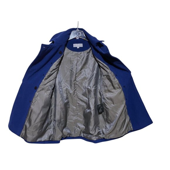 Wool Blend Peacoat 8 Overcoat Jacket Pockets Military Style Minimalist Capsule - Picture 10 of 14